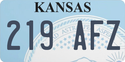 KS license plate 219AFZ