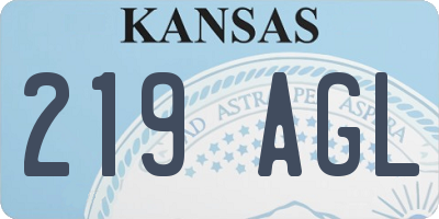 KS license plate 219AGL