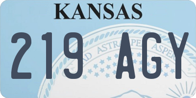KS license plate 219AGY