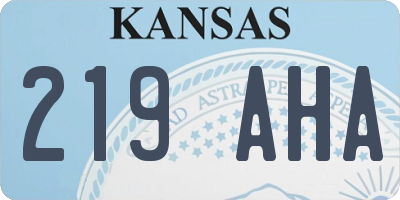 KS license plate 219AHA