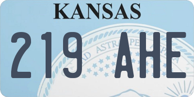 KS license plate 219AHE