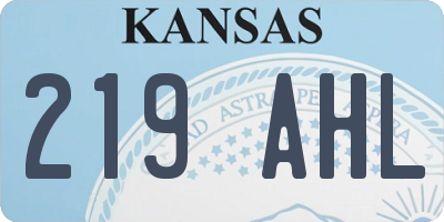 KS license plate 219AHL