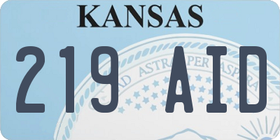 KS license plate 219AID