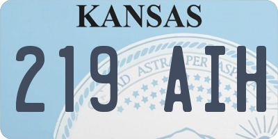 KS license plate 219AIH