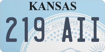 KS license plate 219AII