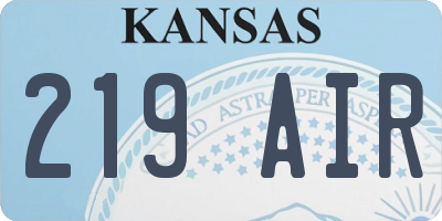 KS license plate 219AIR