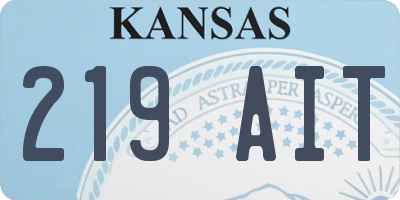 KS license plate 219AIT