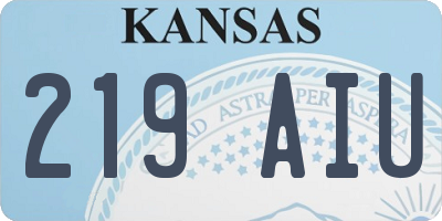 KS license plate 219AIU