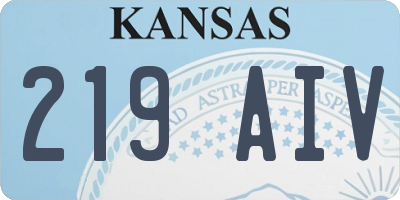 KS license plate 219AIV
