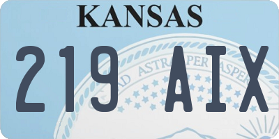 KS license plate 219AIX