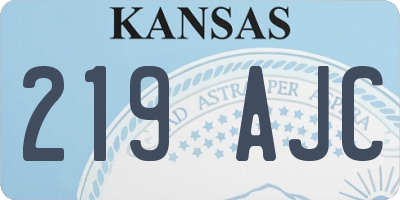 KS license plate 219AJC