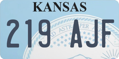 KS license plate 219AJF
