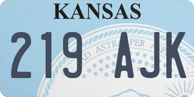 KS license plate 219AJK