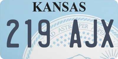 KS license plate 219AJX