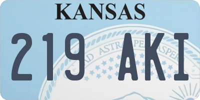 KS license plate 219AKI