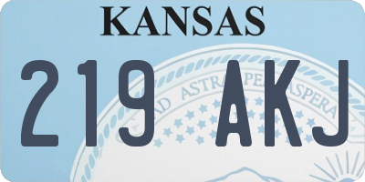 KS license plate 219AKJ