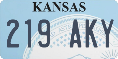 KS license plate 219AKY