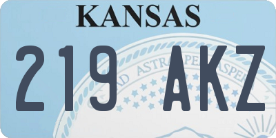 KS license plate 219AKZ