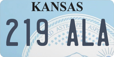 KS license plate 219ALA