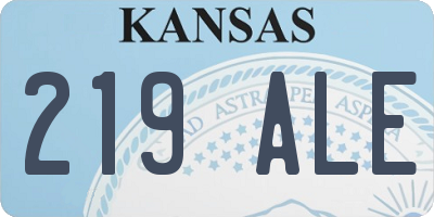 KS license plate 219ALE