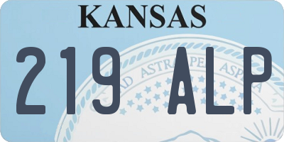 KS license plate 219ALP