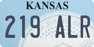 KS license plate 219ALR