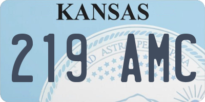 KS license plate 219AMC