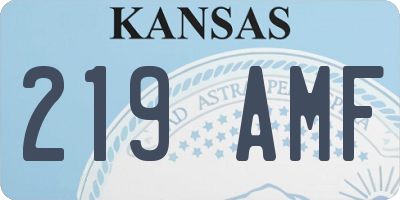 KS license plate 219AMF