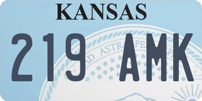 KS license plate 219AMK