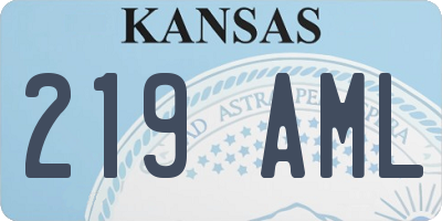 KS license plate 219AML