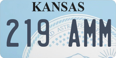 KS license plate 219AMM
