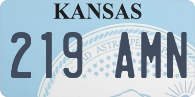 KS license plate 219AMN