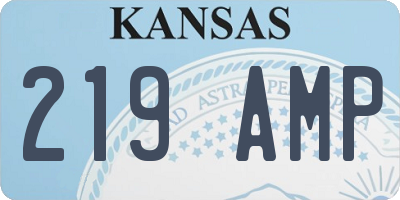 KS license plate 219AMP