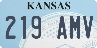 KS license plate 219AMV