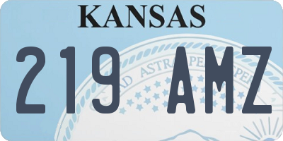 KS license plate 219AMZ