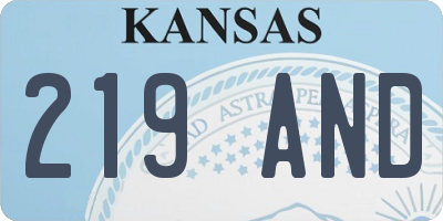 KS license plate 219AND