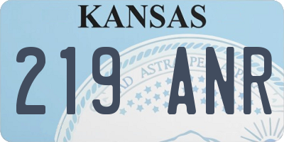 KS license plate 219ANR