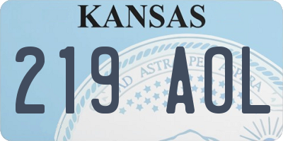 KS license plate 219AOL
