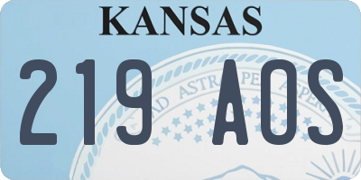 KS license plate 219AOS