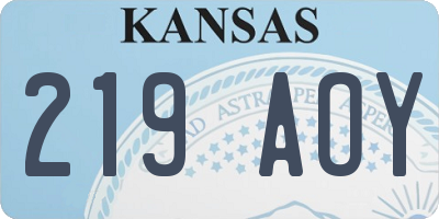 KS license plate 219AOY