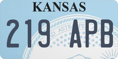 KS license plate 219APB