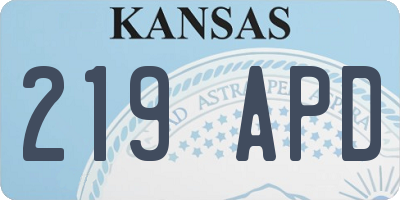 KS license plate 219APD