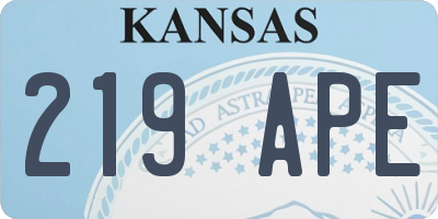 KS license plate 219APE