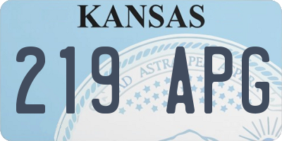 KS license plate 219APG
