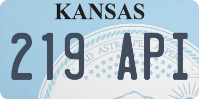KS license plate 219API