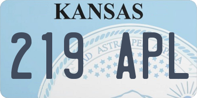 KS license plate 219APL