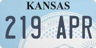 KS license plate 219APR