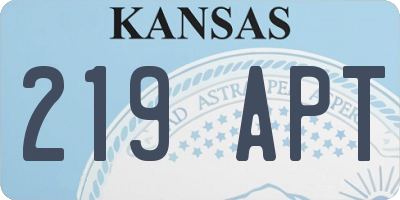 KS license plate 219APT