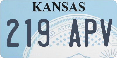 KS license plate 219APV