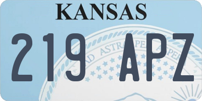 KS license plate 219APZ